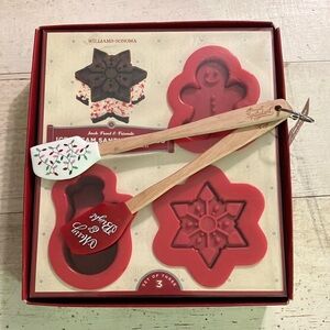 2007 Williams Sonoma Christmas Ice Cream Sandwich Maker in Box + Mini Spatulas